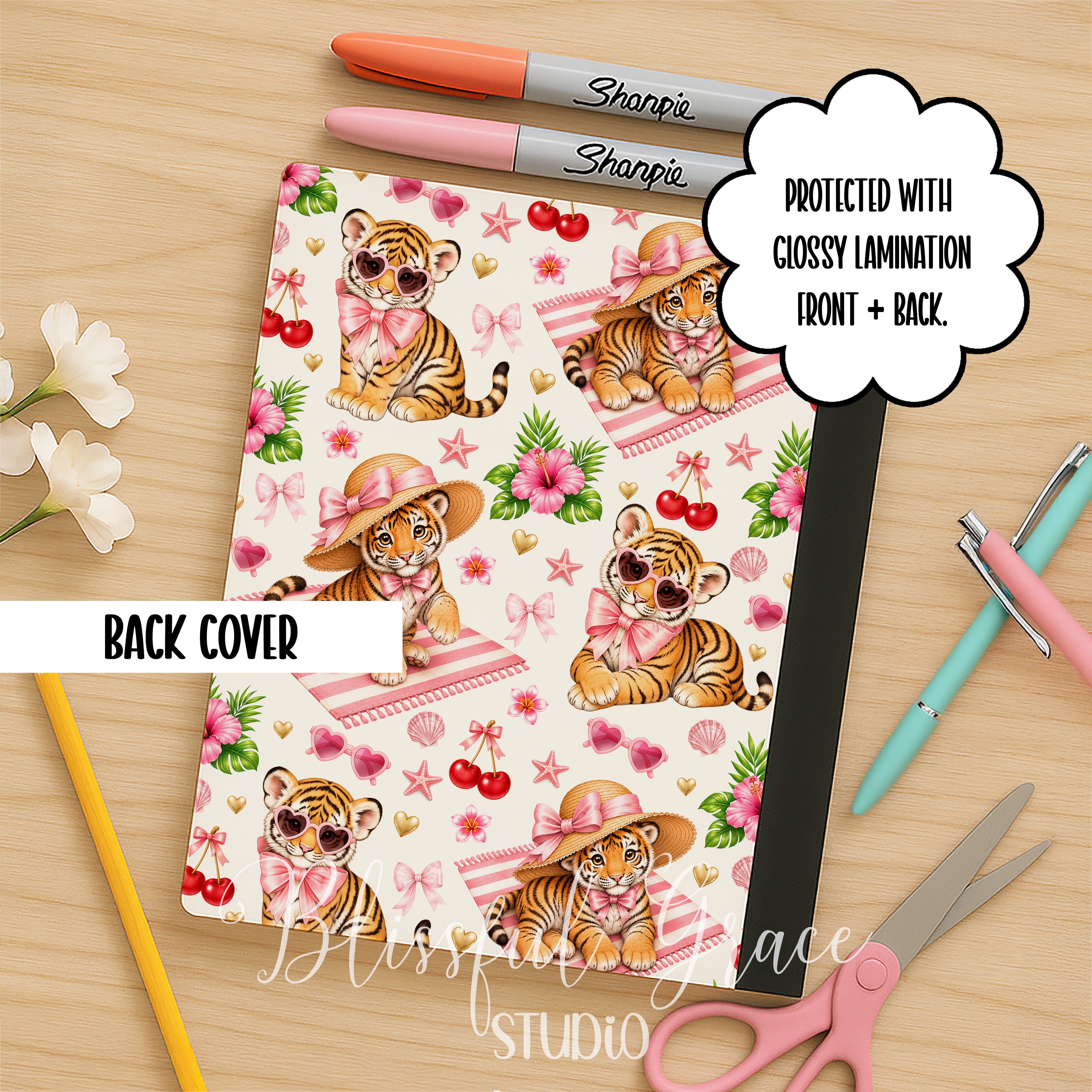 Cute Tiger Tropical Composition Notebook
