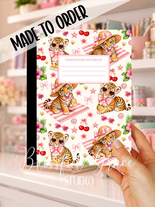Cute Tiger Tropical Composition Notebook