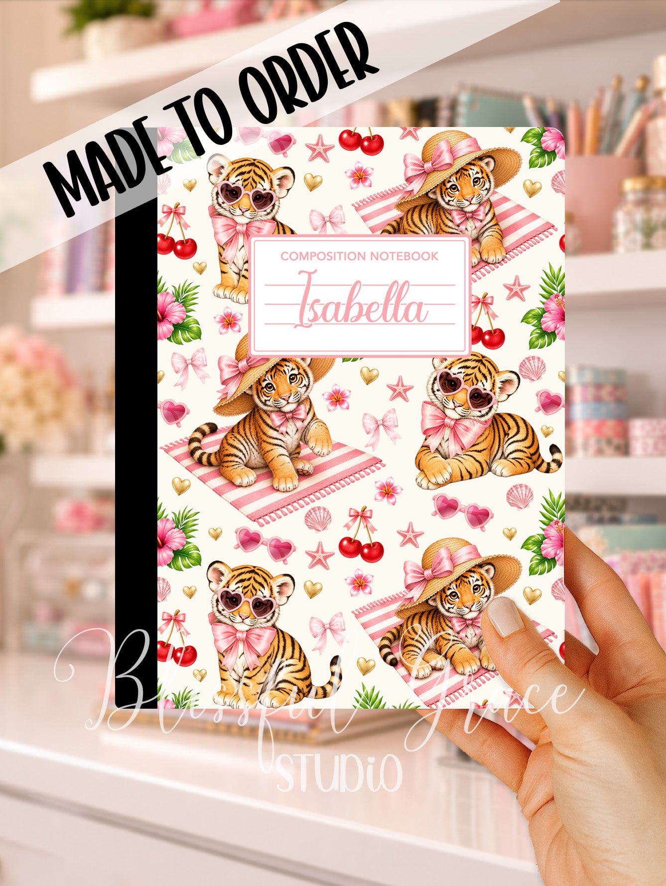 Cute Tiger Tropical Composition Notebook