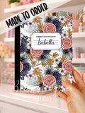 Navy Blush Floral Composition Notebook