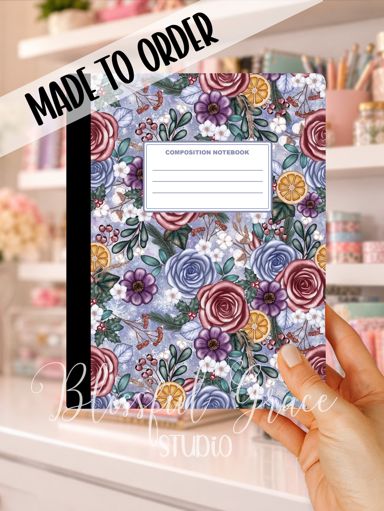Winter Botanical Composition Notebook