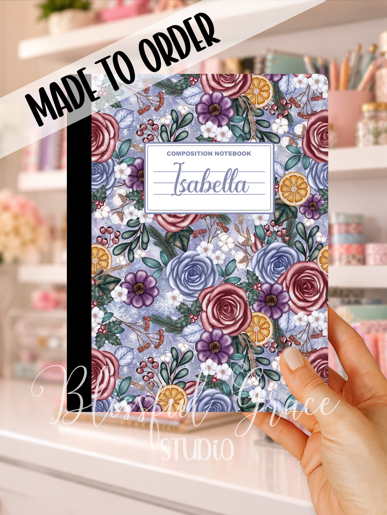 Winter Botanical Composition Notebook